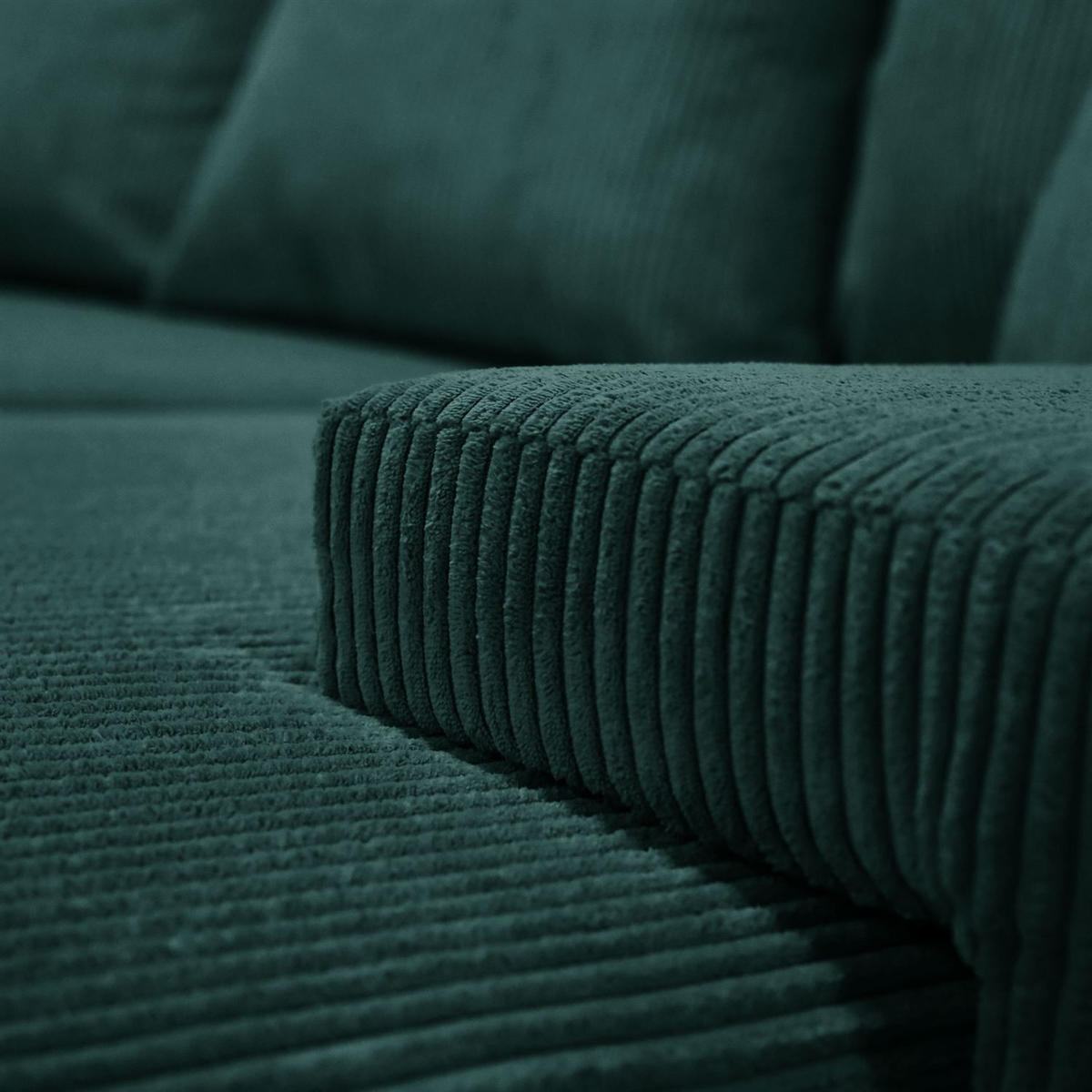 ECKSOFA LAVIO L mit Schlaffunktion und Bettzeugkasten Linke - Grün, Textil (246/188cm) - Lookway