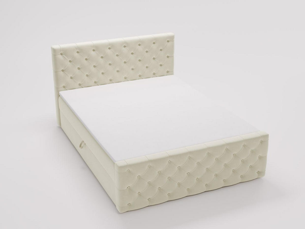 BOXBETT Montego 180x200 Creme - Creme, Holz/Textil (180/200cm) - Graingold