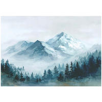 FOTOTAPETE Berge Wald Grün 350x250 cm - Multicolor, Papier (350/250cm) - Wallarena