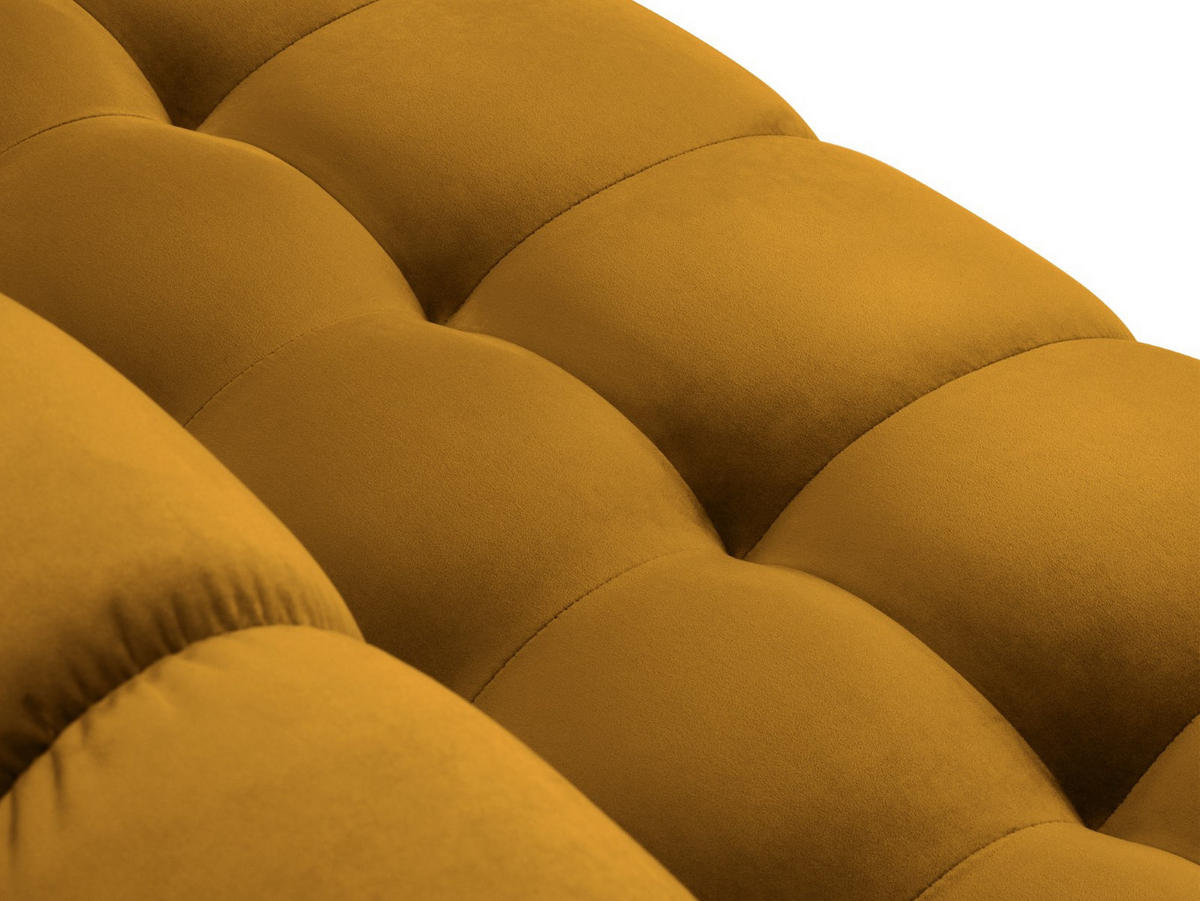 ECKSOFA links Mamaia aus Samt gelb 5 Sitzplätze - Gelb, Textil (185/293cm) - Micadoni
