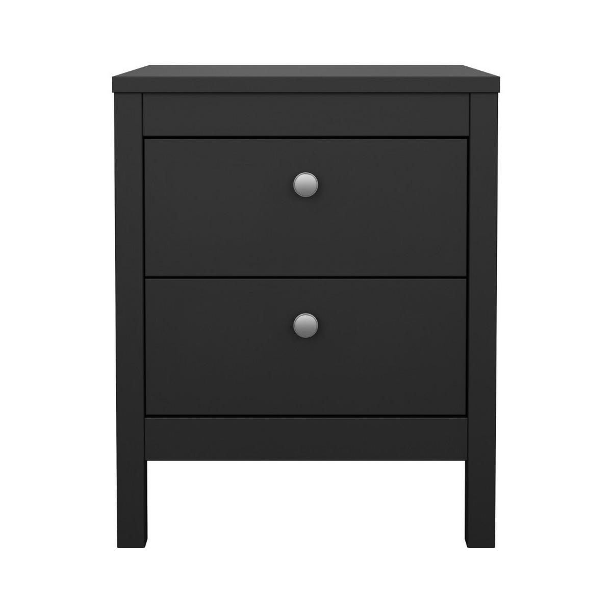 NACHTTISCH, Madrid, Schwarz, Melamin., 44 x 39 x 54 cm - Schwarz, Holzwerkstoff (44/54/39cm) - ebuy24