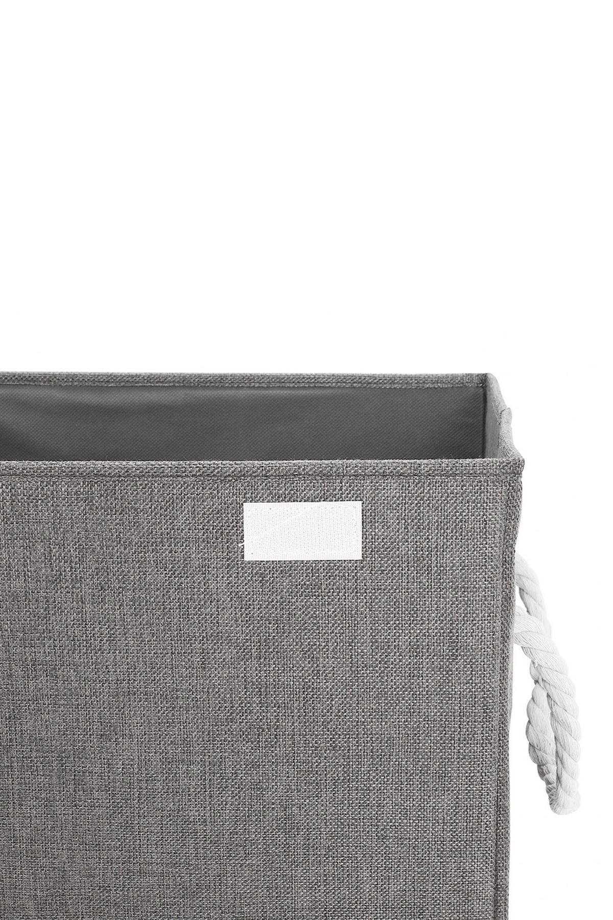 WÄSCHEKORB mit Deckel und Griffe in Hellgrau Faltbarer Schlichtes Design Leicht und mobil 40 x 30 x 60 cm - Grau, Textil (40/60/30cm) - Livingandhome