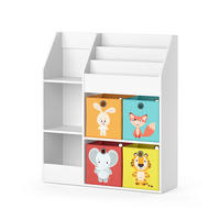 KINDERREGAL Luigi Weiß 100.4 x 114.2 cm mit 4 Faltboxen (bunt) - Weiß, Holzwerkstoff (100.4/114.2/30.9cm) - Vicco