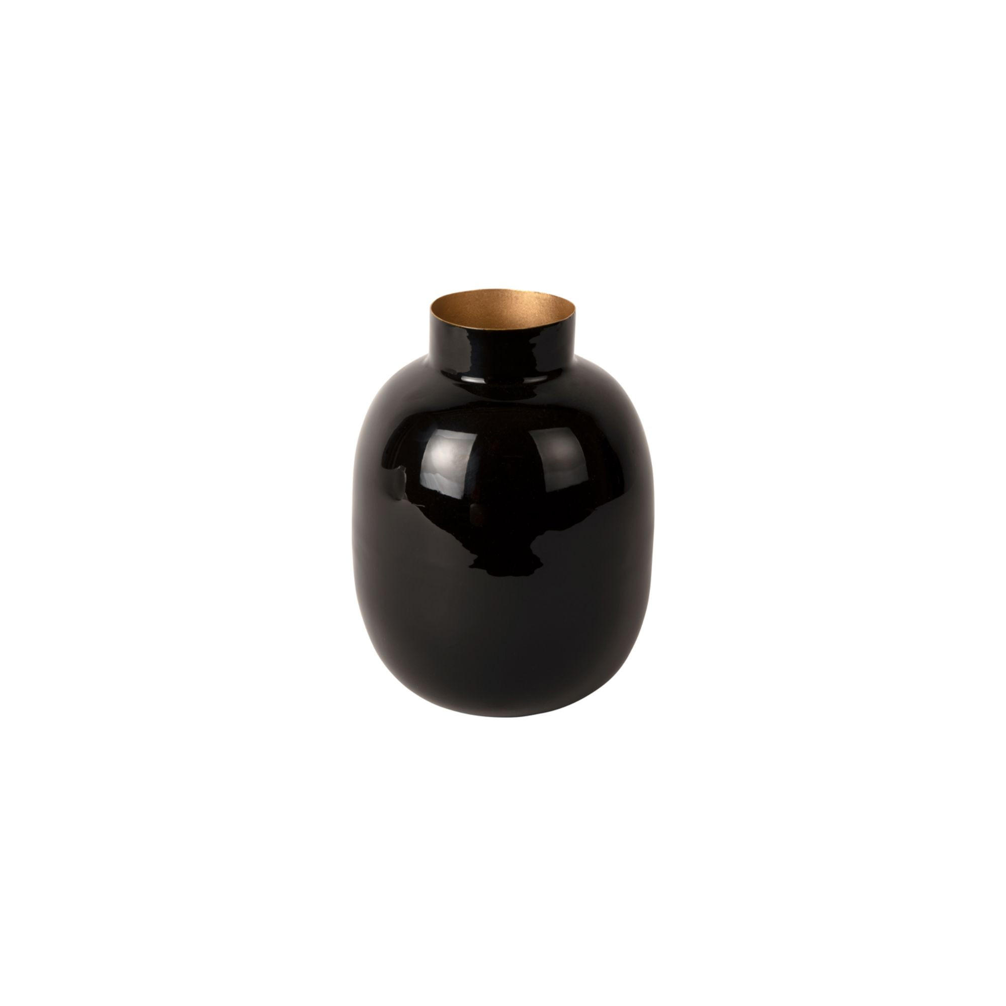 VASE Mila Schwarz 8/8/28.5 cm - Schwarz, Metall (28.5cm) - Present Time