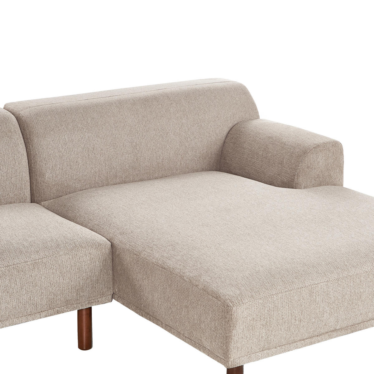 ECKSOFA 3-Sitzer Stoff Taupe linksseitig Holt - Taupe, Textil (241/159cm) - Beliani