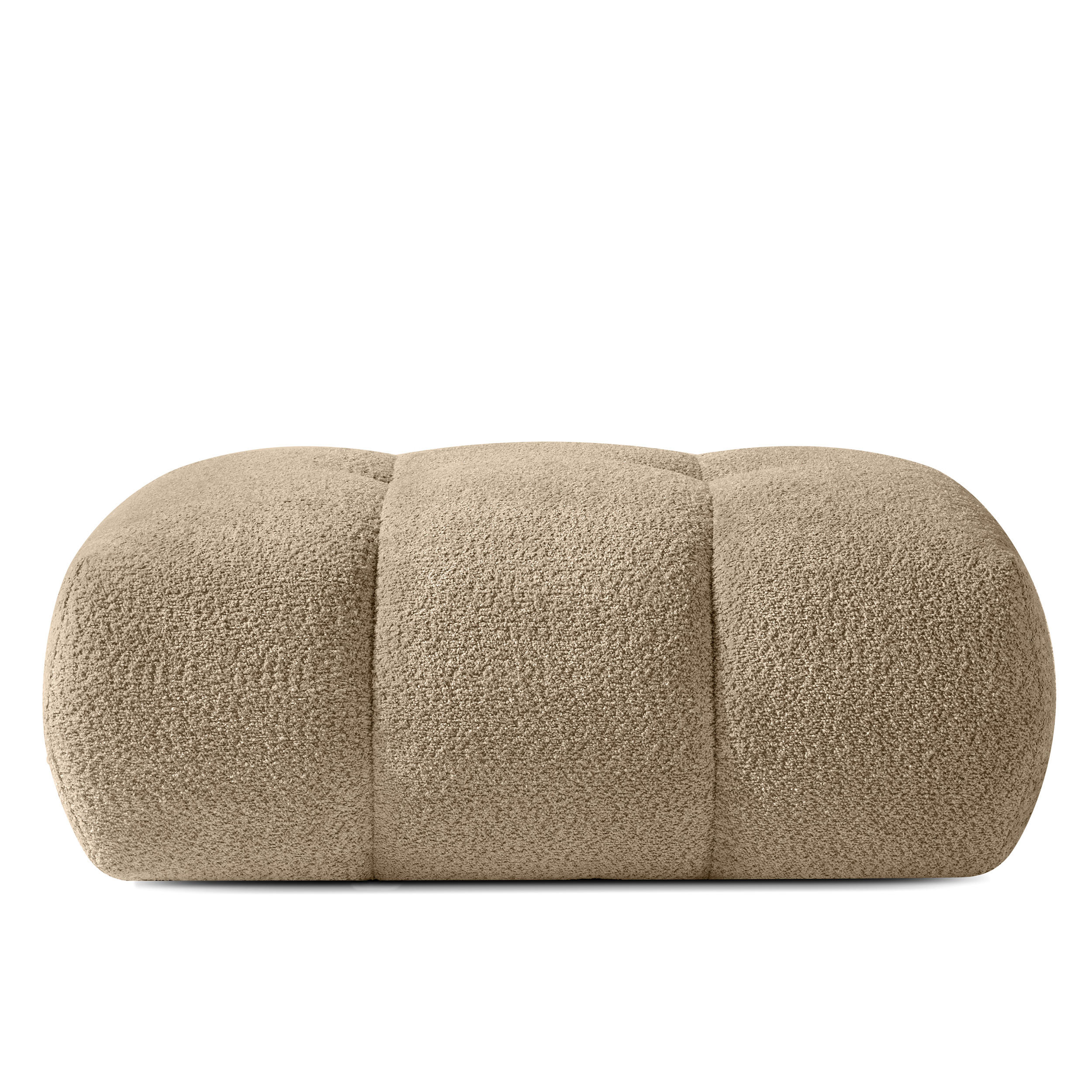 POUF LIRA, Beige, Bouclé - Beige, Holz/Holzwerkstoff (96/43/50cm) - KONSIMO®