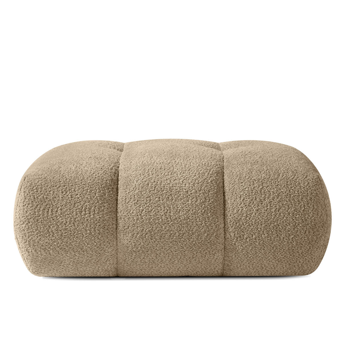 POUF LIRA, Beige, Bouclé - Beige, Holz/Holzwerkstoff (96/43/50cm) - KONSIMO®