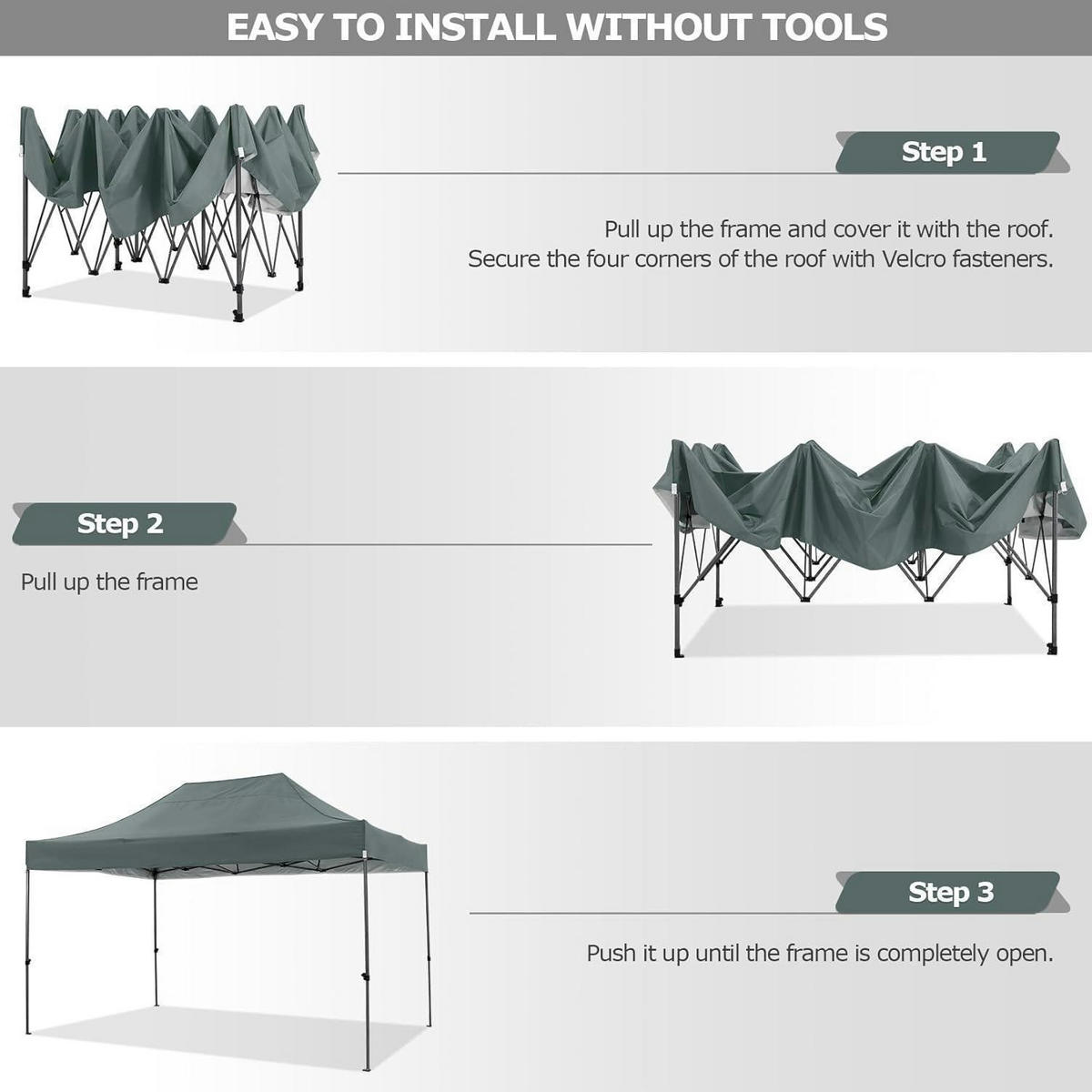 FALTPAVILLON 3x4,5m Grau mit 4 Seitenteilen Metall - Grau, Metall (300/320/450cm)