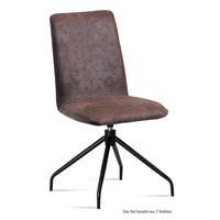 ESSZIMMERSTUHL drehbar (2er-Set) Divona 47x92x60 Schwarz/Braun - Schwarz/Braun, Kunststoff (60/92/47cm) - 58aufmkessel