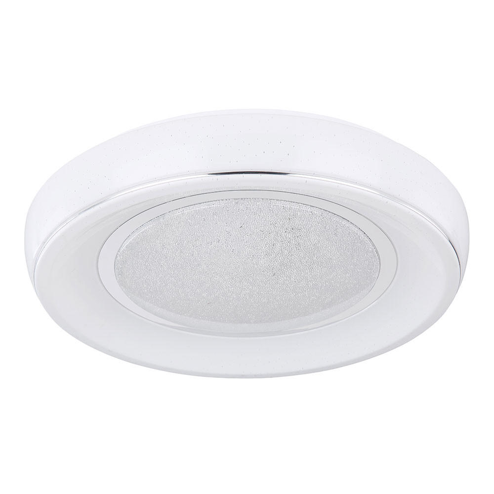 LED DECKENLEUCHTE Kristalle Weiß Chrom - Weiß, Metall (49/49/9cm) - Globo Lighting