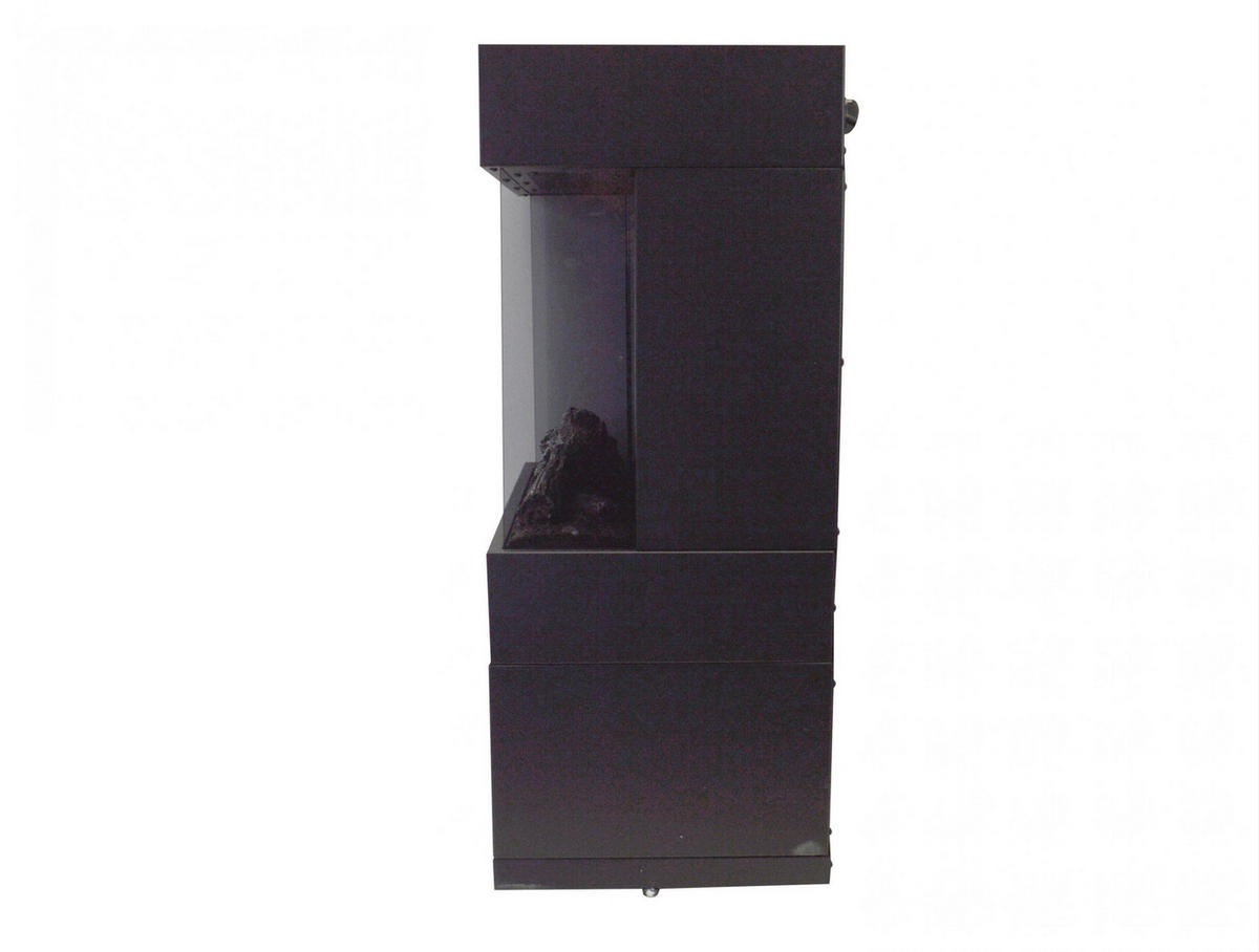 ELEKTROKAMIN Schwarz Bodenmodell mit integrierter Heizung 1800 W - Schwarz, Glas (60/74/30cm) - Purline