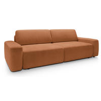 POLSTERSOFA 260 cm Orea, Schlaffunktion, Bettkasten, Orange - Orange, Holz (257/82/105cm) - Emporius