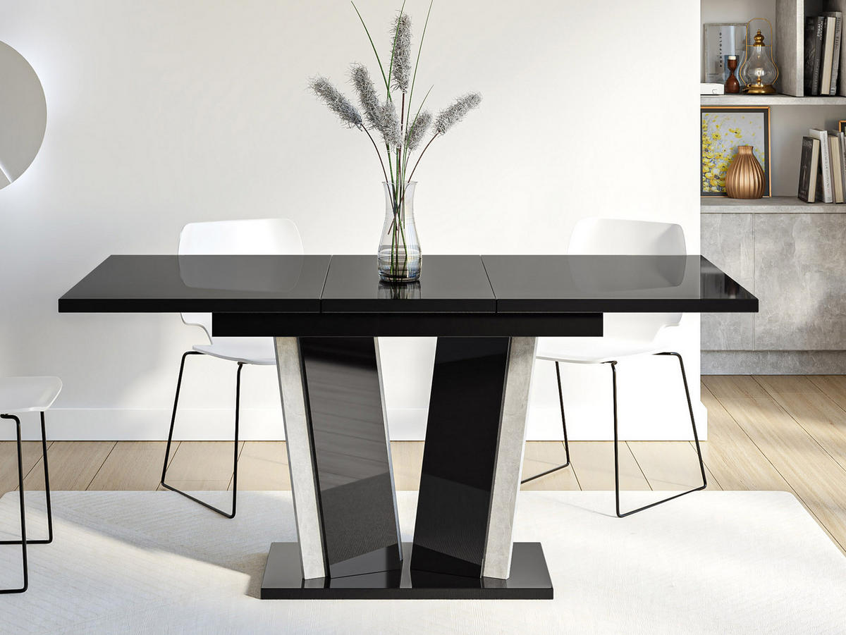 ESSTISCH ausziehbar Doha II - Weiß Hochglanz, Holzwerkstoff (80/120/75cm) - MIRJAN24