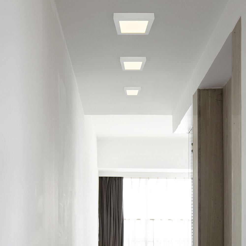 LED DECKENLEUCHTE Svenja Weiß Kunststoff - Weiß, Kunststoff (17.2/17.2/3.5cm) - Globo Lighting