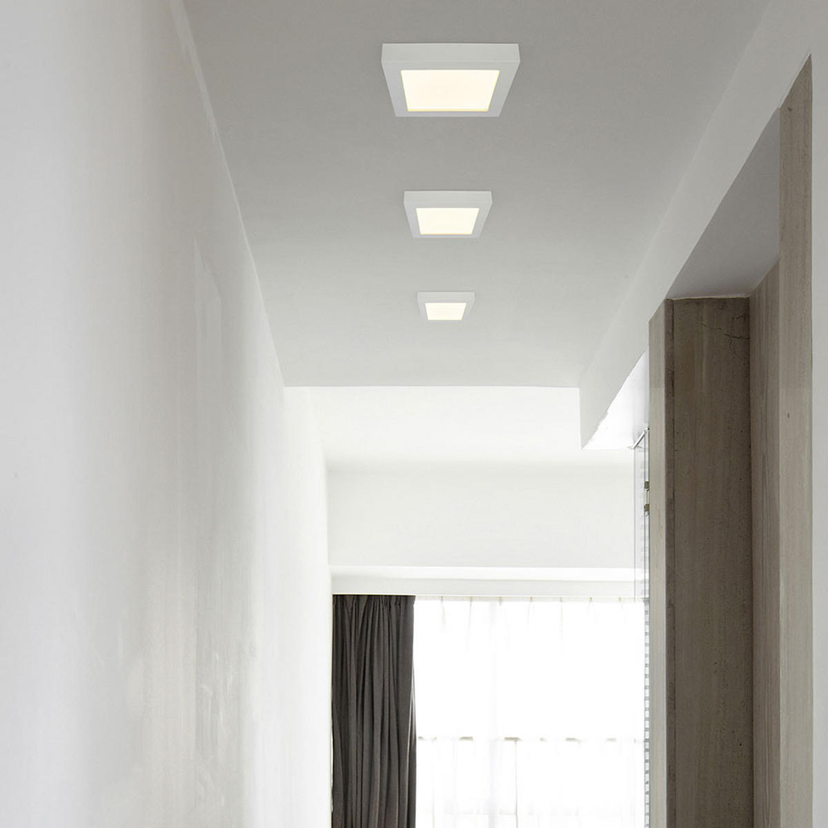 LED DECKENLEUCHTE Svenja Weiß Kunststoff - Weiß, Kunststoff (17.2/17.2/3.5cm) - Globo Lighting