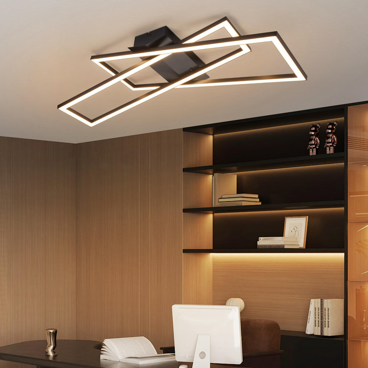 LED-DECKENLEUCHTE Talsen 22/22/13.5 cm - Schwarz, Metall (22/22/13.5cm) - ZMH