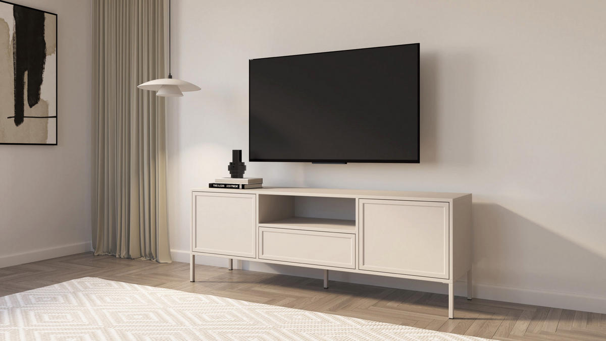 TV-LOWBOARD Velveto 2-türig mit Schublade & Fach, Kaschmir, 160 cm - Kaschmir, Holzwerkstoff/Metall (160/57/40cm) - Selsey