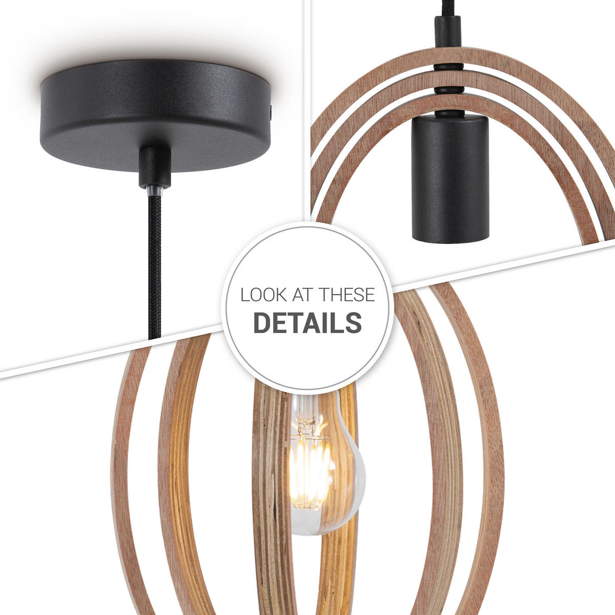 PENDELLEUCHTE Barry S - Schwarz, Metall (20.5/4.2/31cm) - Paco Home