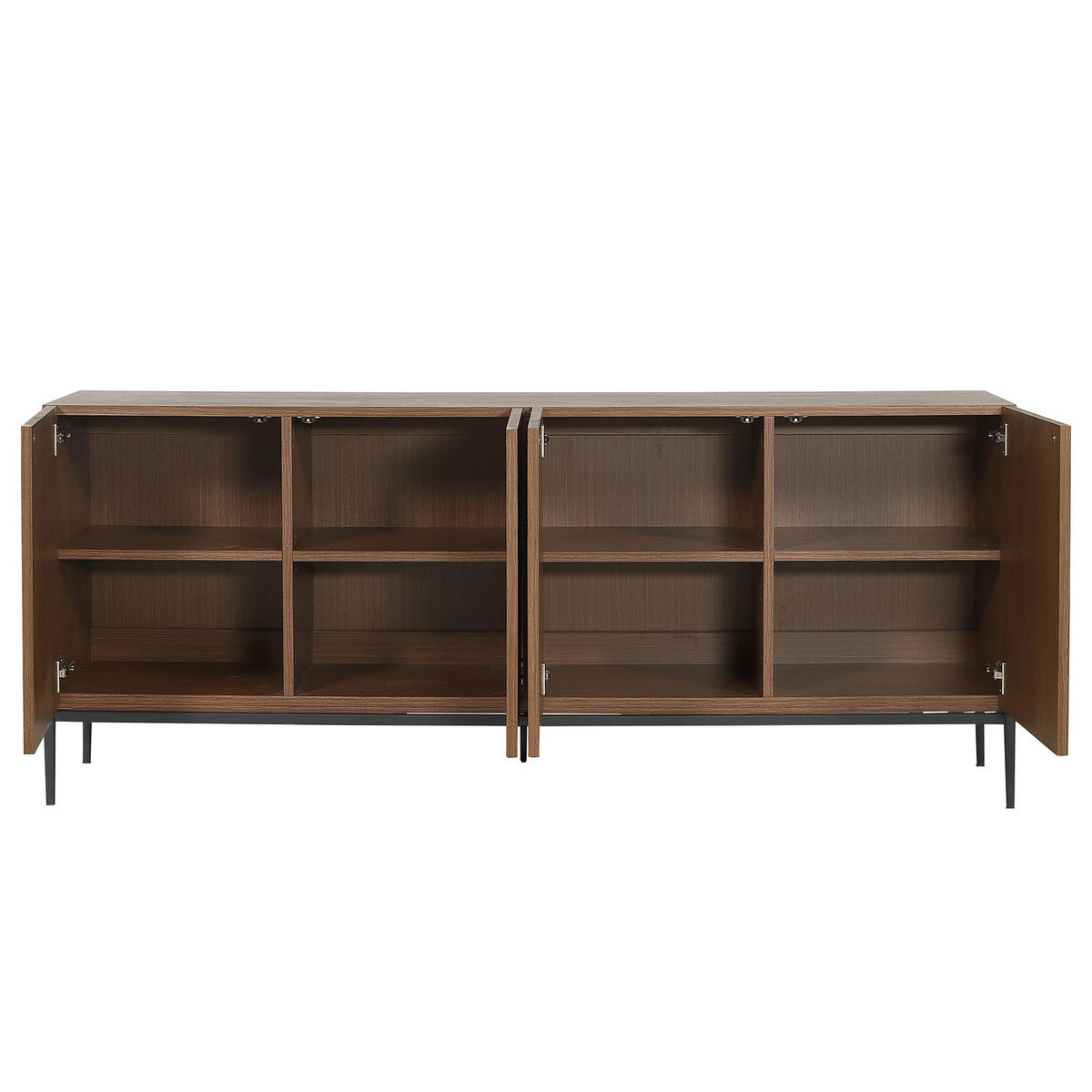 SIDEBOARD - Holzwerkstoff / Metall - Walnussfarben, Holzwerkstoff/Metall (180/75/40cm) - home24