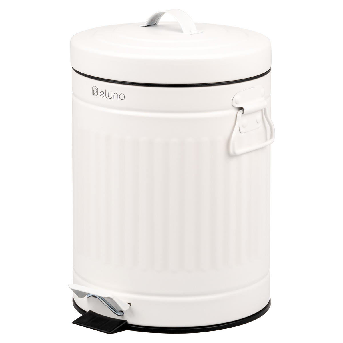 KOSMETIKEIMER Treteimer VINTAGE, 5 Liter, aus Metall, weiß - Weiß, Metall (21/30.5/21cm) - eluno