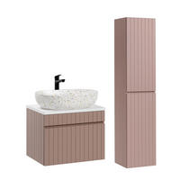BADMÖBEL 60.4cm Zelie 2er-Set Rose - Pink, Holzwerkstoff (60.4/48/46cm) - Petits-meubles