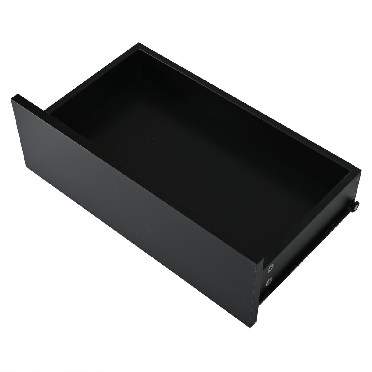 COUCHTISCH in Schwarz Kaffeetisch mit 2 Schubladen, LED & Glas, offener Stauraum, Hochglanz Sofatisch, B100/T50/H36cm - Schwarz, Holzwerkstoff/Metall (50/100/36cm) - STILVORA