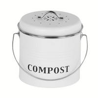 HEIMKOMPOSTER Metall 3,5 l - Weiß, Metall (19.5/21/21cm)