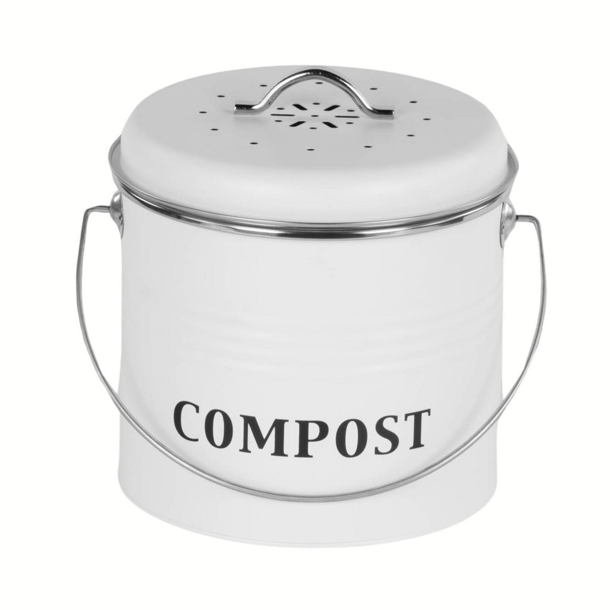 HEIMKOMPOSTER Metall 3,5 l - Weiß, Metall (19.5/21/21cm)
