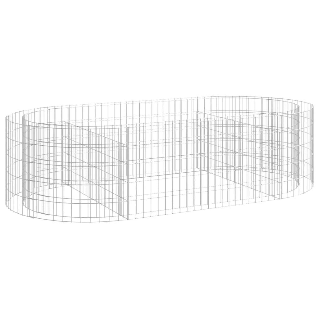 GABIONEN-HOCHBEET Verzinktes Eisen 200x100x50 cm - Silberfarben, Metall (200/50/100cm)