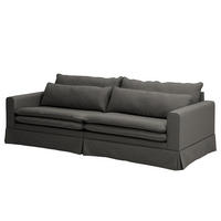 BIGSOFA mit Husse - Webstoff - Anthrazit/Schwarz, Kunststoff/Textil (240/82/104cm) - home24