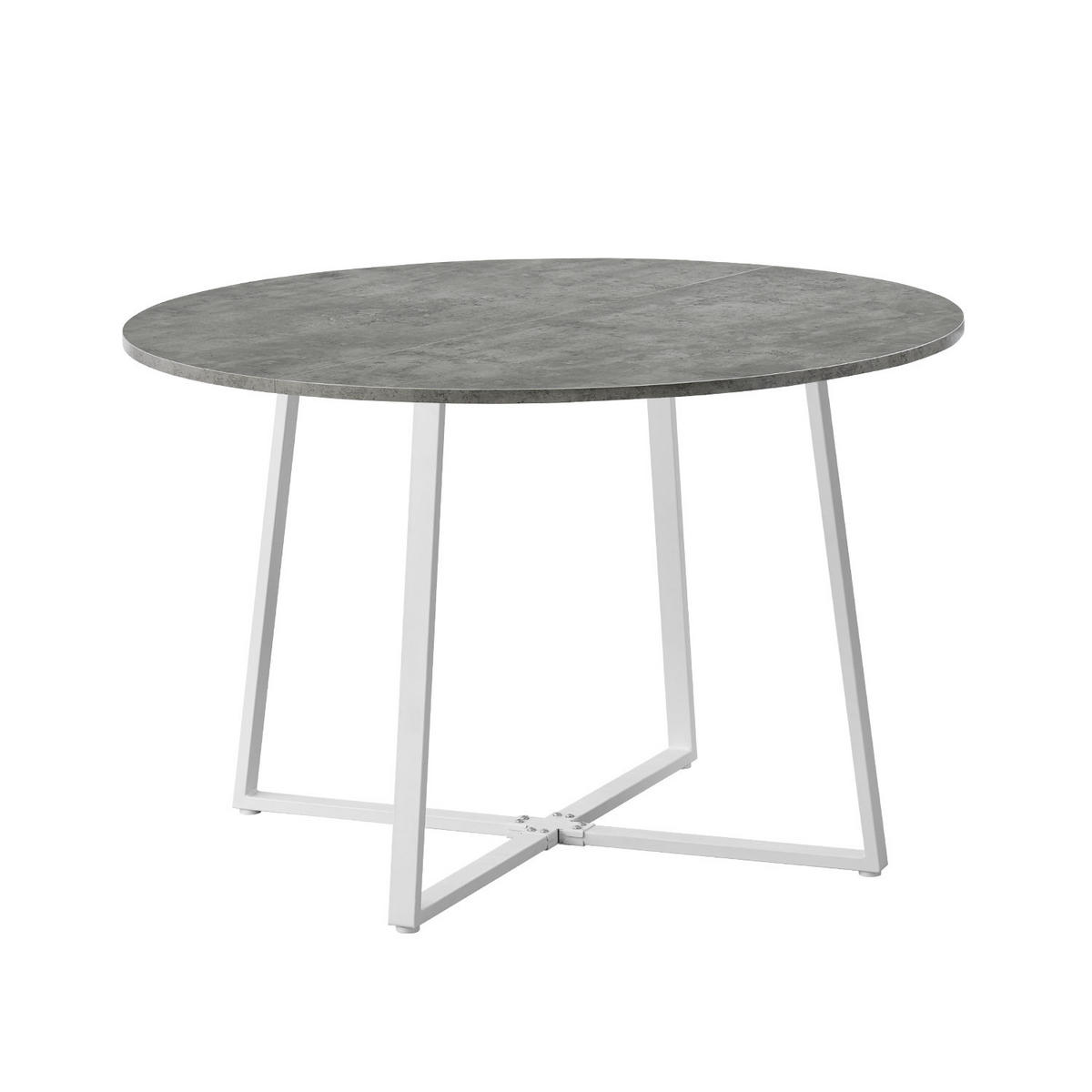 ESSTISCH NOA Beton, 110/110/76 cm - Weiß/Grau, Holzwerkstoff/Metall (110/110/76cm) - B&D Home