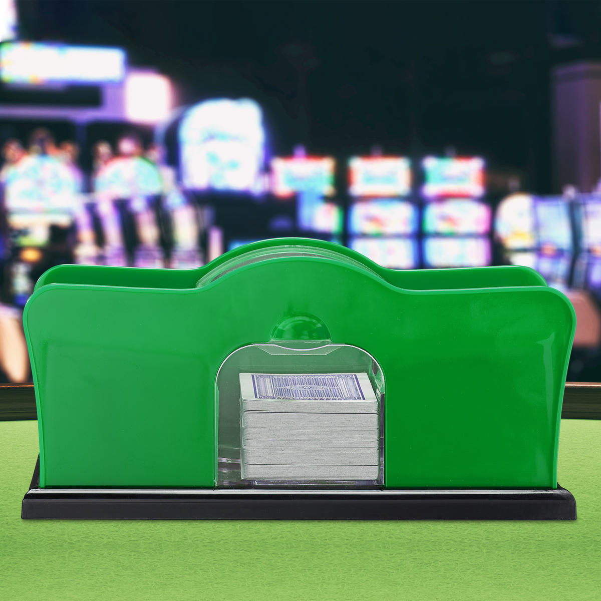 KARTENMISCHMASCHINE - Grün, Kunststoff (23/15cm) - Relaxdays