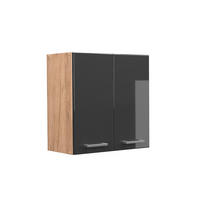 HÄNGESCHRANK R-Line Anthrazit Hochglanz 60 cm - Honigeiche/Schwarz Hochglanz, Holzwerkstoff (60/60/31cm) - Vicco