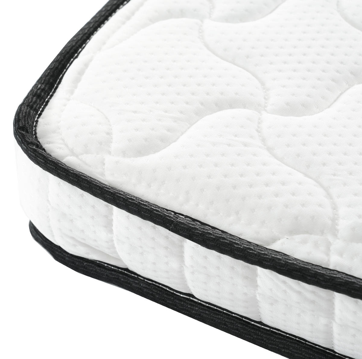 HOCHBETT 90/200 cm weiß mit Sicherheitsausschnitt und Stauraum mit Matratze - Weiß, Holzwerkstoff (90/200cm) - OKWISH