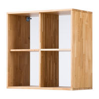 REGALELEMENT ohne Rückwand - Wildeiche massiv - Braun, Holz (74/74/35cm) - home24