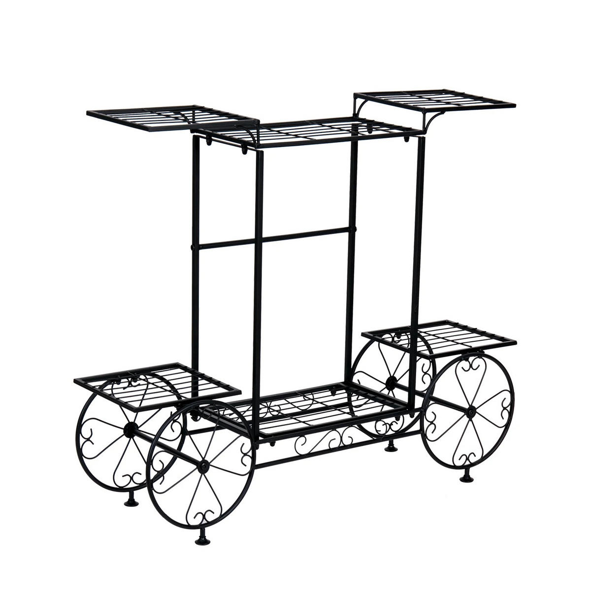 PFLANZENREGAL aus Metall für drinnen und draußen, Schwarz - Schwarz, Metall (82/70.5/21cm) - Kaket
