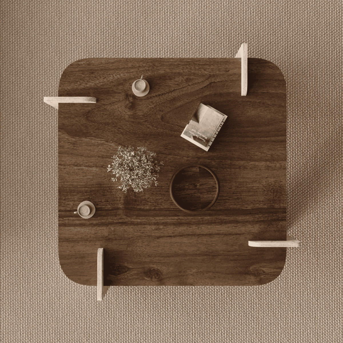 COUCHTISCH mit quadratischer Tischplatte 90/90/35 cm - Eichefarben, Holzwerkstoff (8/90/35cm) - Calicosy