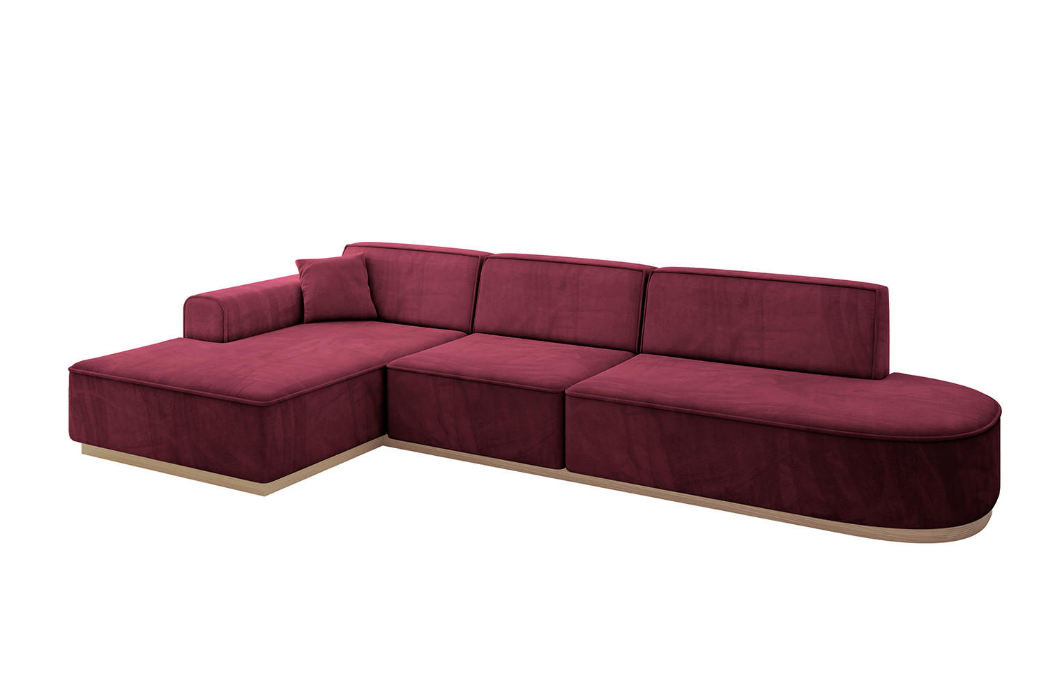 ECKSOFA Ottomane Links IREA-L2 - 327x165x80 cm Bordeauxrot - Bordeaux, Holzwerkstoff/Textil (327/165cm) - ALTDECOR