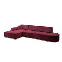 ECKSOFA Ottomane Links IREA-L2 - 327x165x80 cm Bordeauxrot - Bordeaux, Holzwerkstoff/Textil (327/165cm) - ALTDECOR