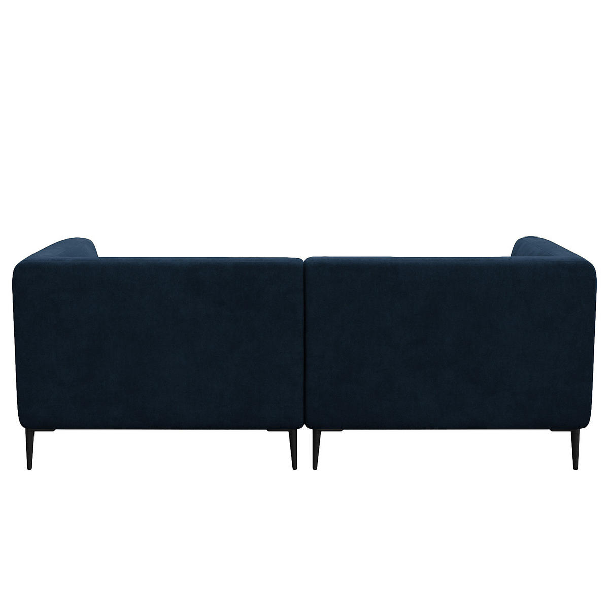 1,5-SITZER ECKSOFA mit Longchair - Schwarz/Dunkelblau, Textil/Metall (211/148cm) - home24