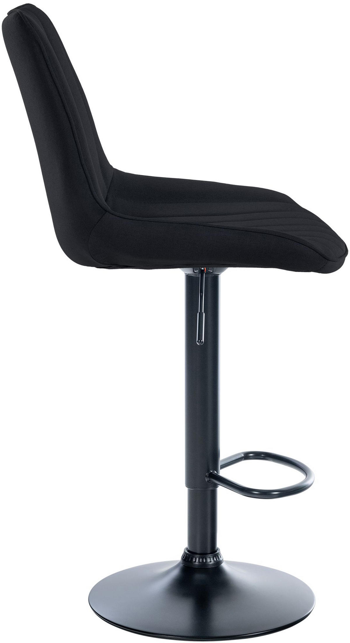 BARHOCKER Tolor Stoff schwarz schwarz - Schwarz, Textil/Metall (49.5/112/50cm) - TPFLiving
