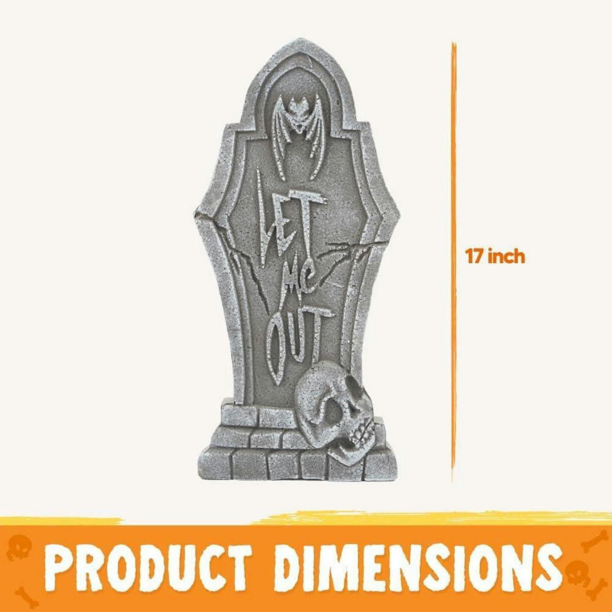 HALLOWEEN-DEKORATION Grabsteine 5-teiliges Set 43,2 cm Grau - Grau, Kunststoff (22.2/43/3.3cm)