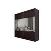SCHWEBETÜRENSCHRANK AZZURRA 200/216/61 cm 2-türig mit Spiegel Wengefarben - Wengefarben, Holzwerkstoff (200/216/61cm) - MASSENO