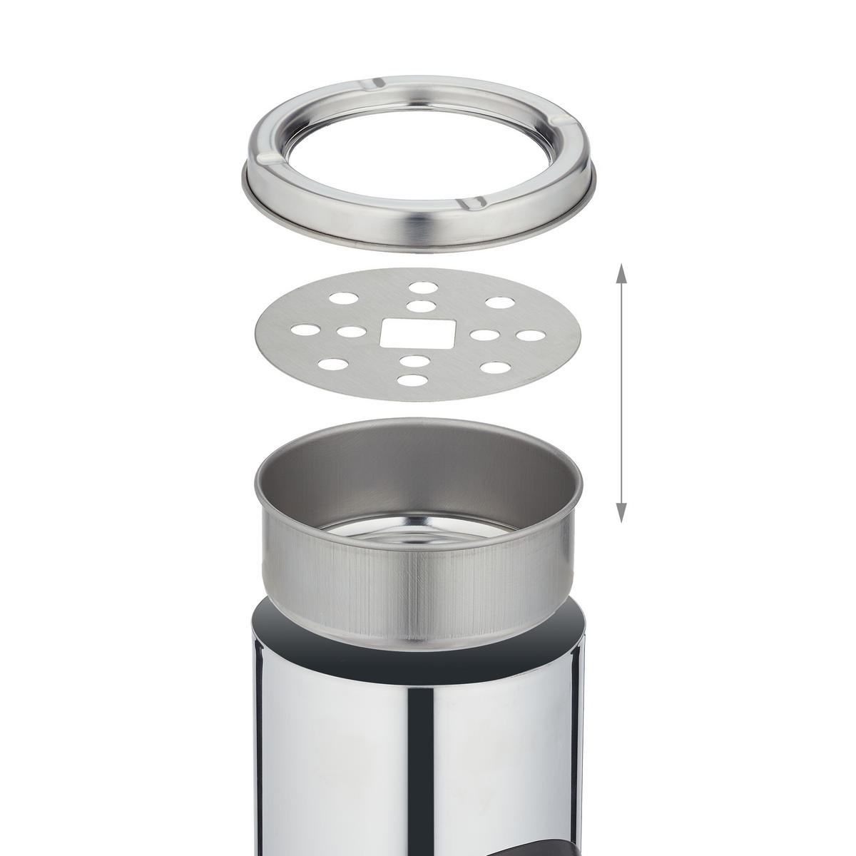 STEHASCHENBECHER - Silberfarben, Kunststoff/Metall (14.5cm) - Relaxdays