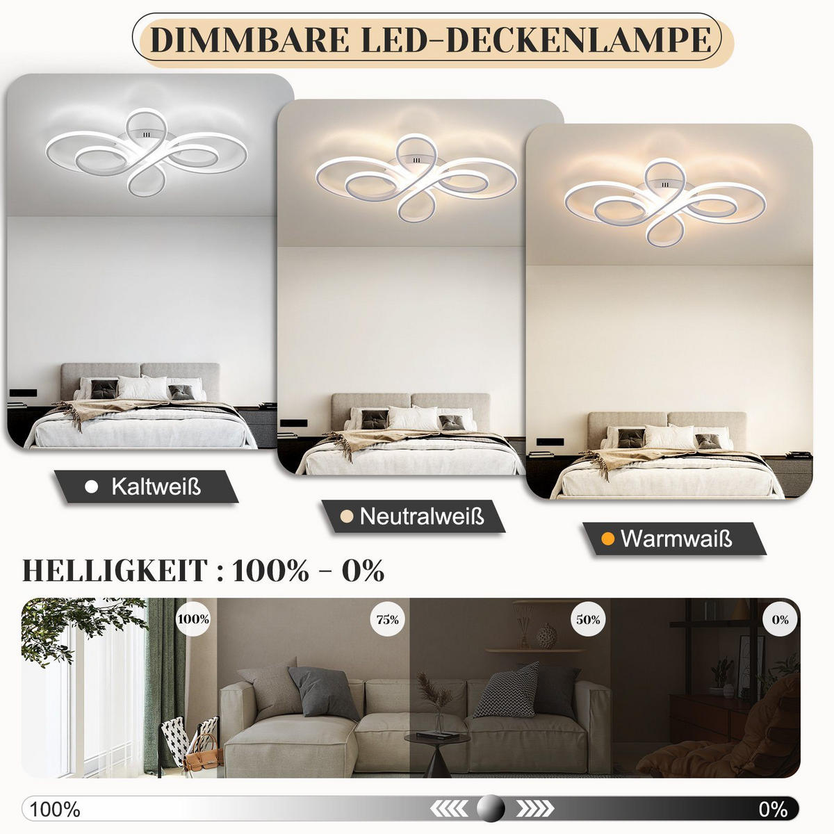 LED-DECKENLEUCHTE Alaric 100/58/9 cm - Weiß, Metall (100/58/9cm) - Nettlife