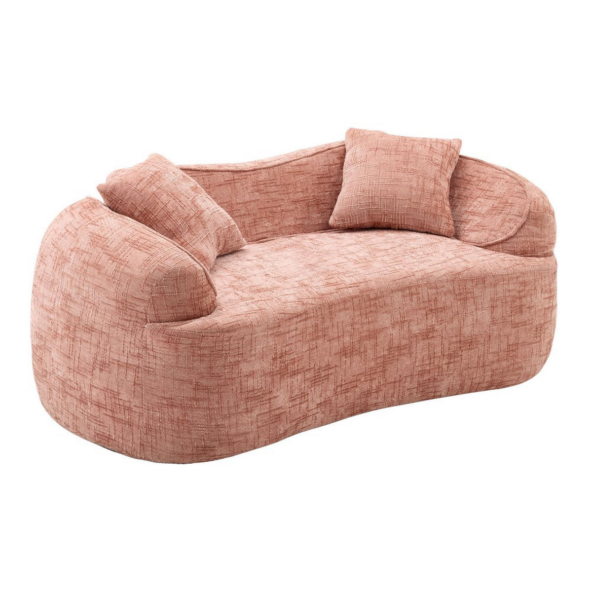2-SITZER-SOFA, Keine Montage erforderlich, mit Kissen, Rosa - Pink, Textil (91/70/170cm) - KOMHTOM