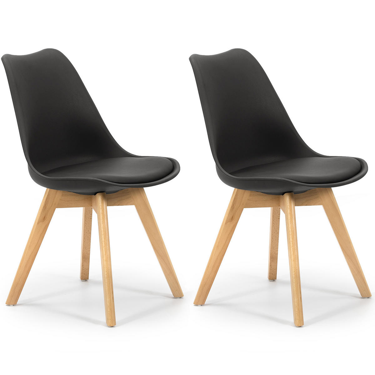 STUHL 2er-Set Klara Schwarz - Schwarz, Holz/Kunststoff (49/82/53cm) - VS Venta-stock