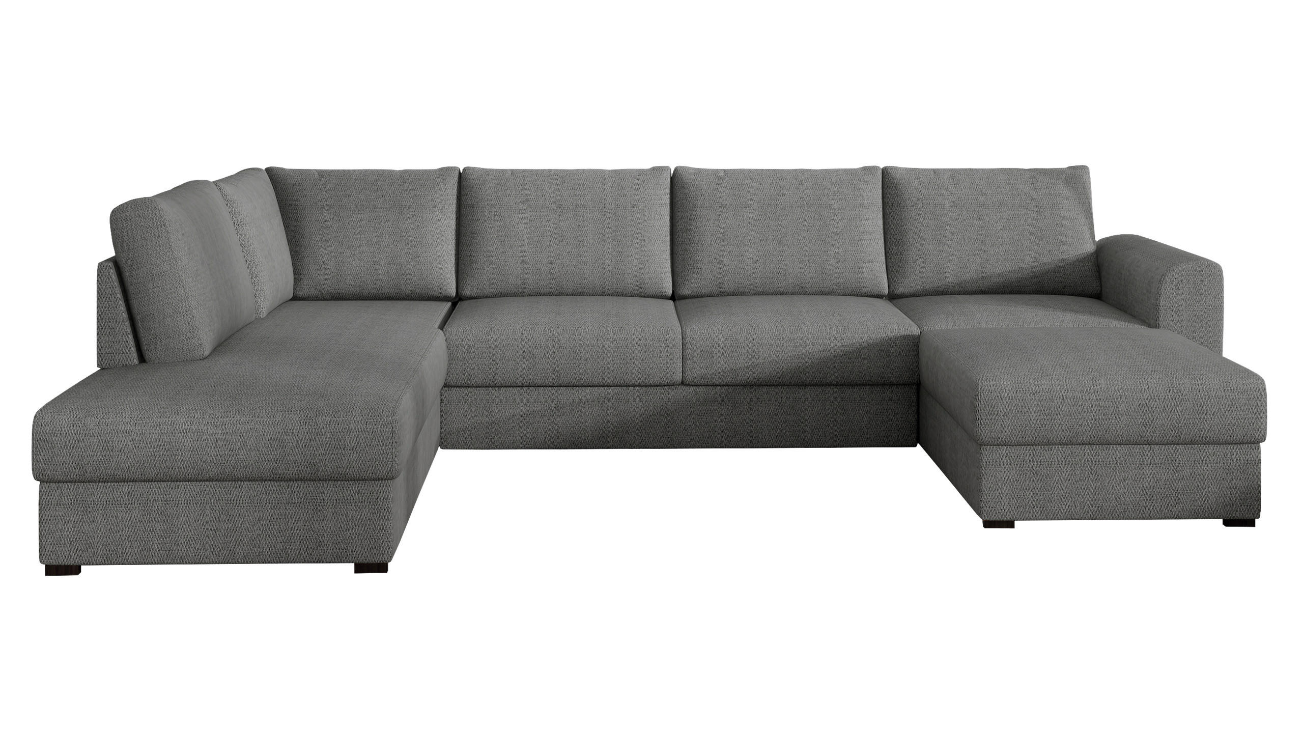 WOHNLANDSCHAFT Wilma, Seite: Links - Schwarz/Grau, Holz/Textil (305/85/188cm) - MIRJAN24