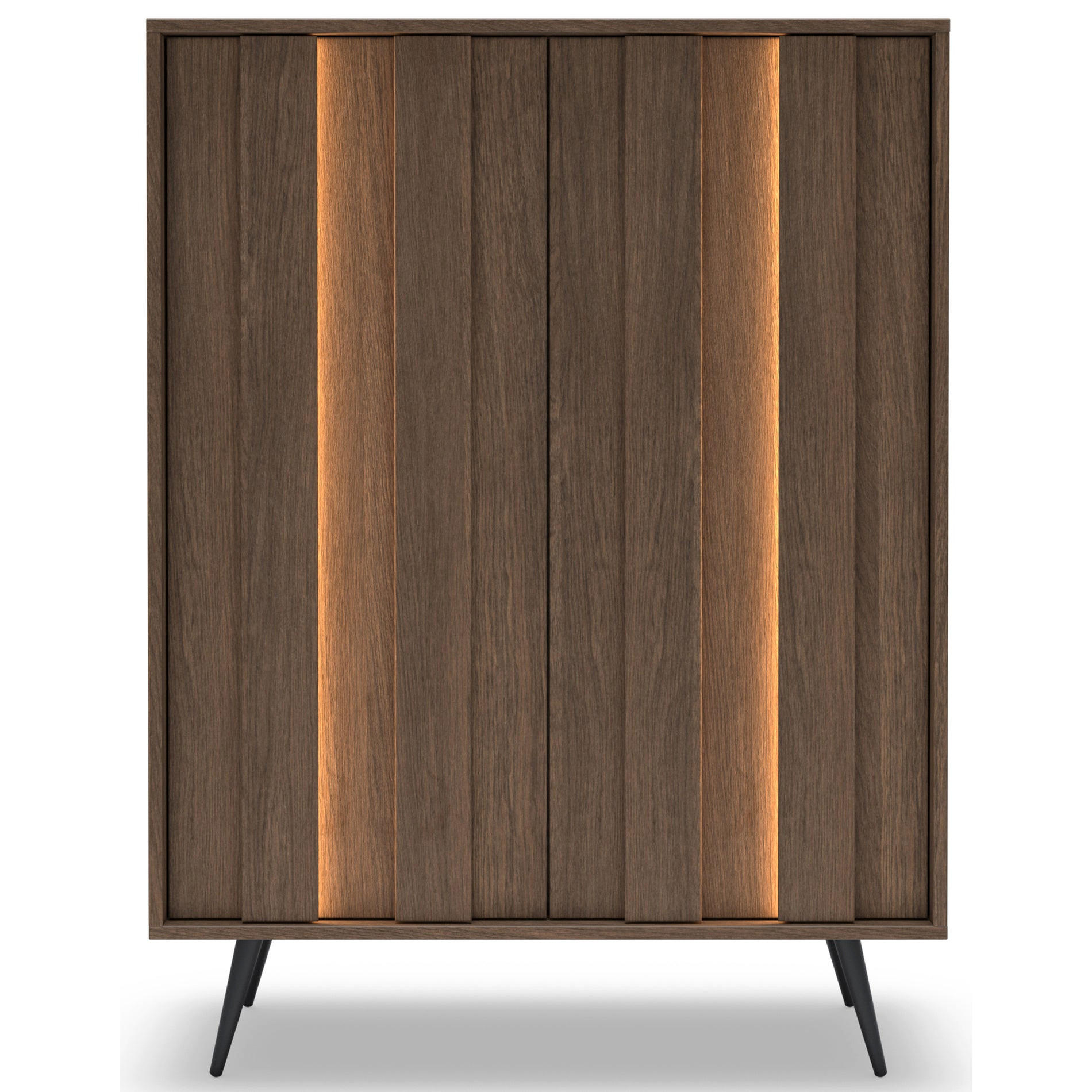 KOMODA Amaro, dub, 93 cm - čierna/farba duba, kov/kompozitné drevo (93.5/125.6/40cm) - Selsey