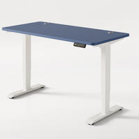 SCHREIBTISCH Elektrisch Höhenverstellbarer HomePro 140x70cm Weiß/Blau mit Memory-Funktion, Anti-Kollisions Technologie - Blau/Weiß, Holzwerkstoff (70/140/62cm) - Desktronic
